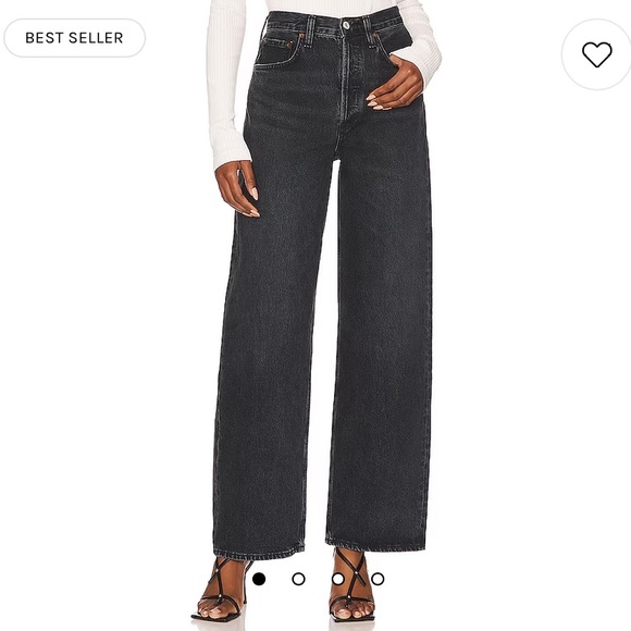 Agolde Denim - Agolde Black High-Rise Wide Leg Jeans